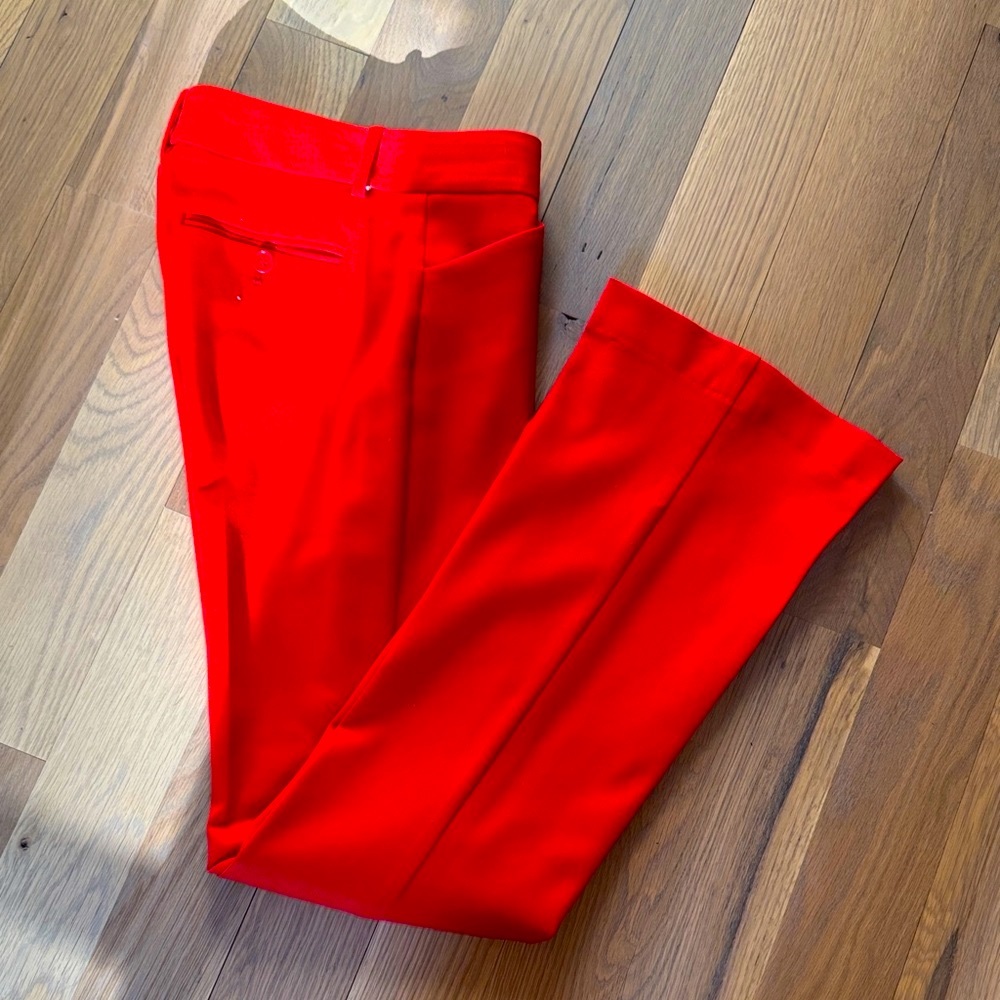 Theory Vibrant Red Trousers - Picture 2 of 8